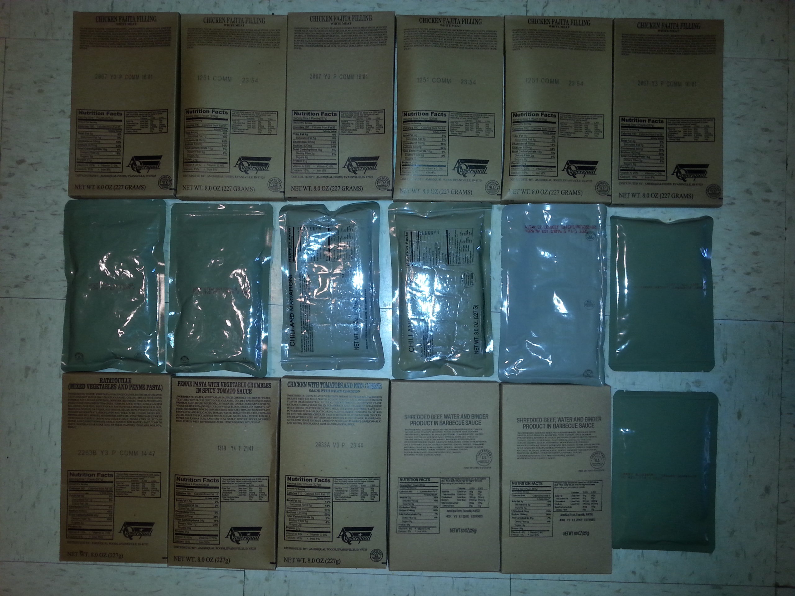 MRE Entrees variety pack