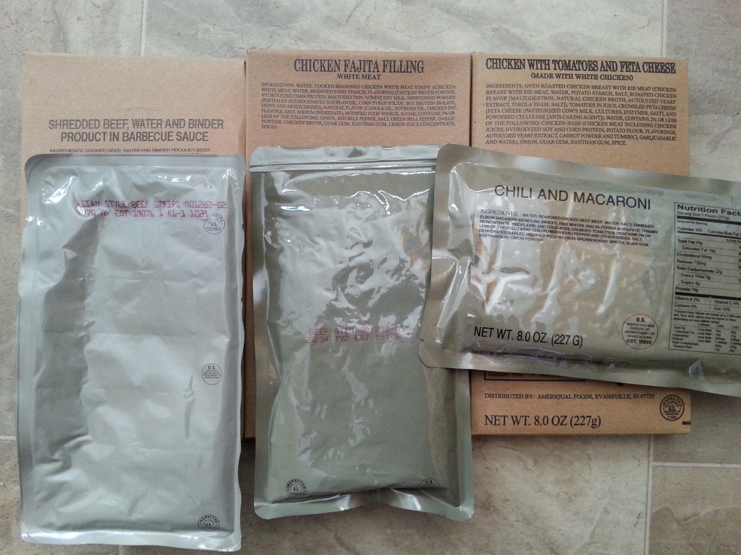 MRE Entrees variety pack