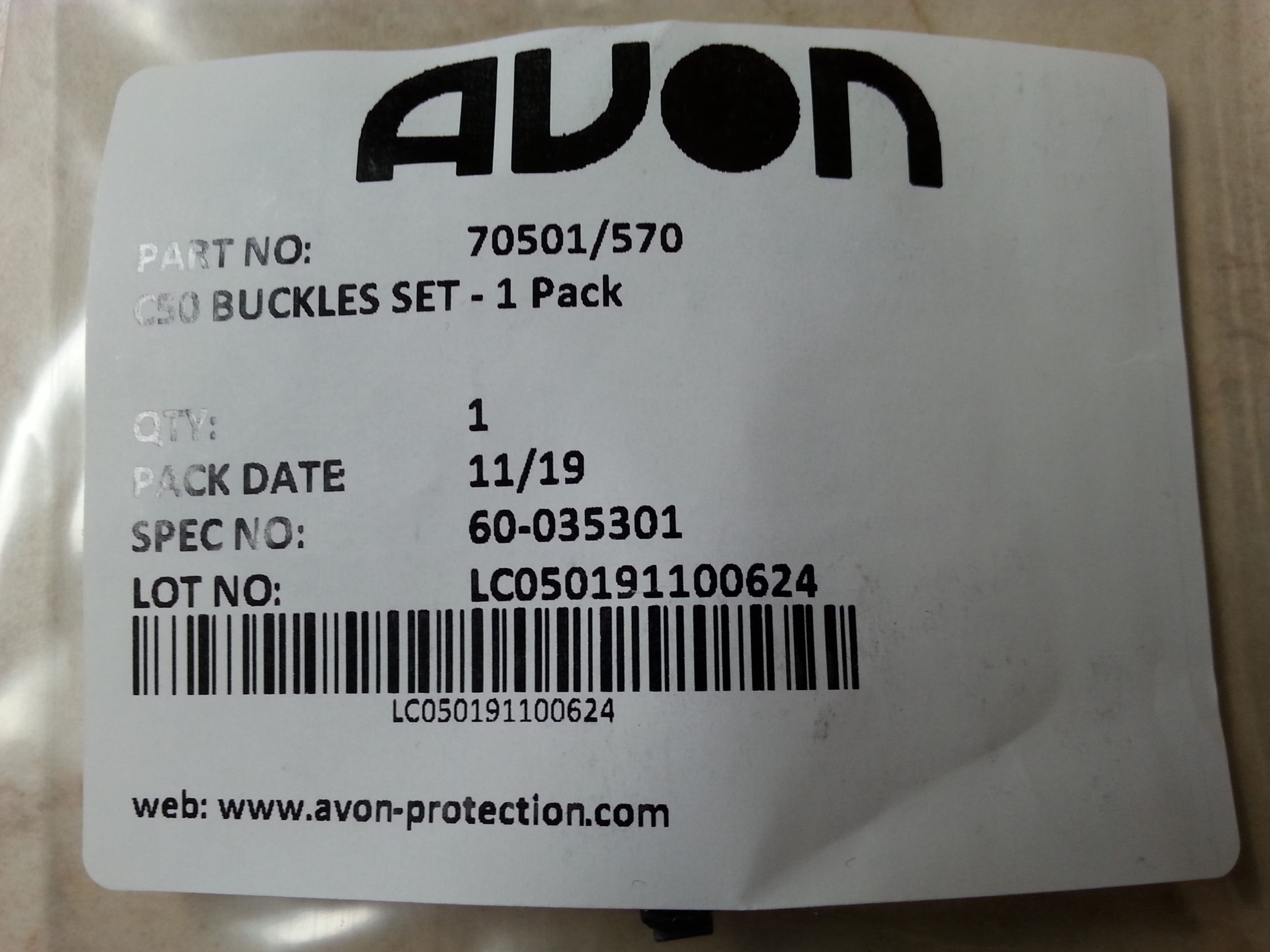Avon M50 Gas Mask Buckles, pack of four